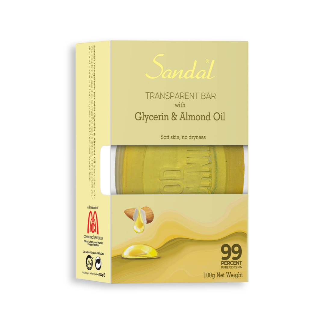 3 Sandal Transparent Bar with Glycerin & Almond Oil